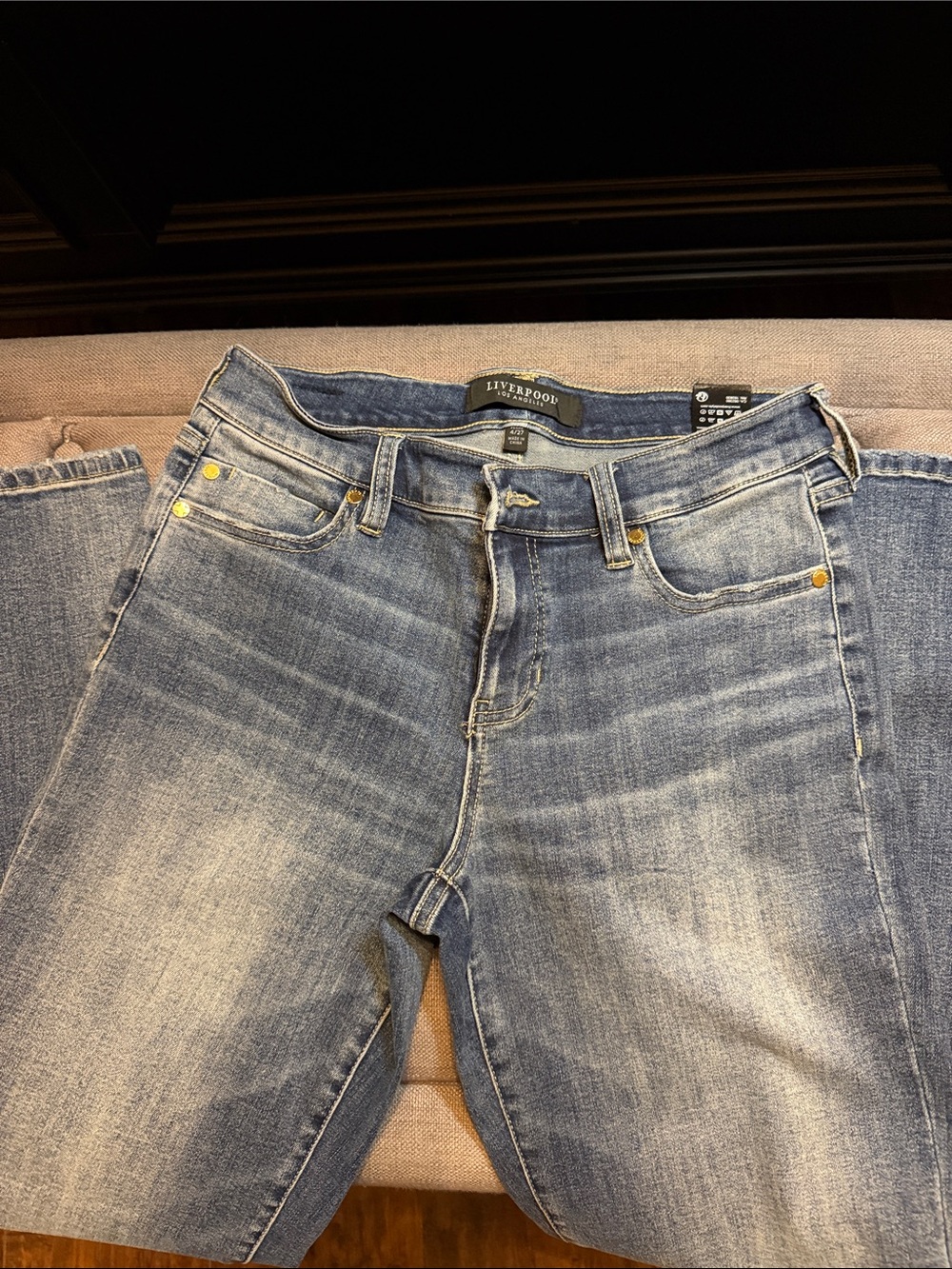 Liverpool Women’s Faded Light Blue Straight Leg Jeans